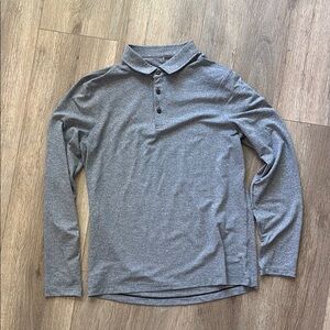 Lululemon Athletica Gray Long Sleeve Polo Shirt